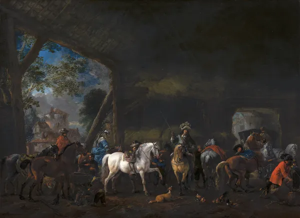 The Arrival at the Stable av Philips Wouwerman