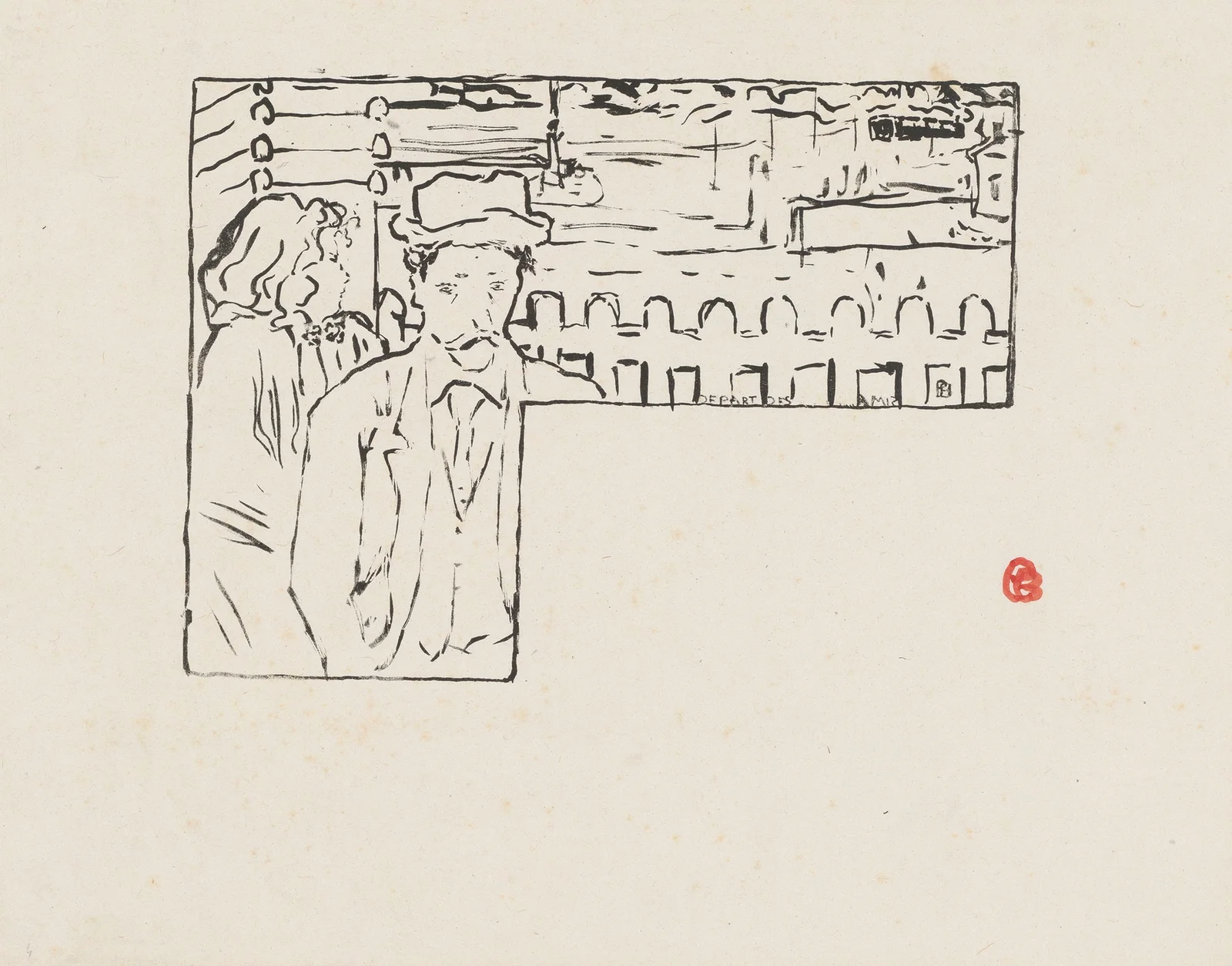 Départ des amis av Pierre Bonnard