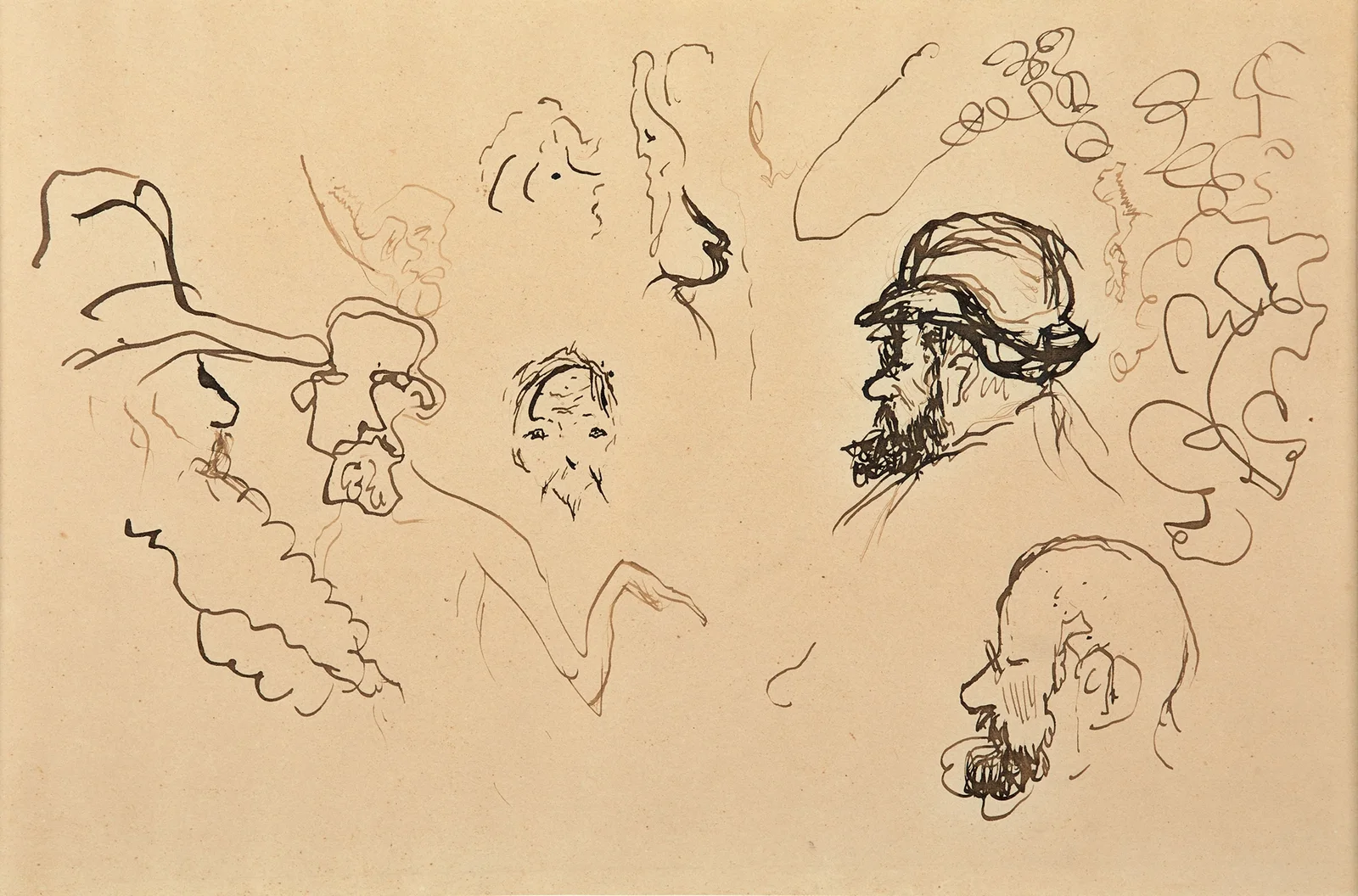 Etude de têtes (Pissarro – Toulouse Lautrec) av Pierre Bonnard