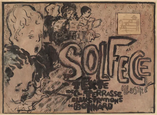 Final study for the cover of Petit solfège illustré av Pierre Bonnard