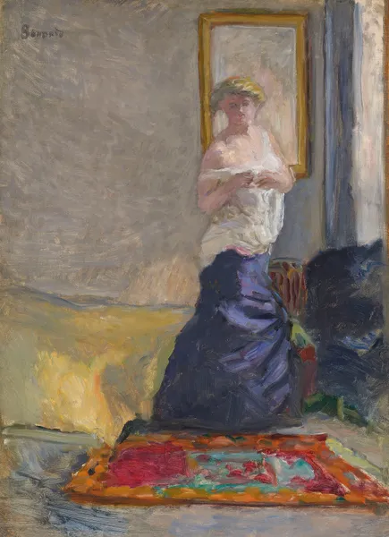 Jeune femme se déshabillant av Pierre Bonnard