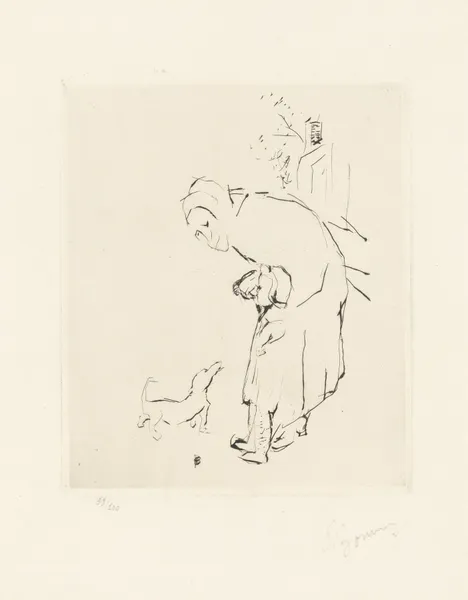 La vieille femme, l’enfant et la basset av Pierre Bonnard
