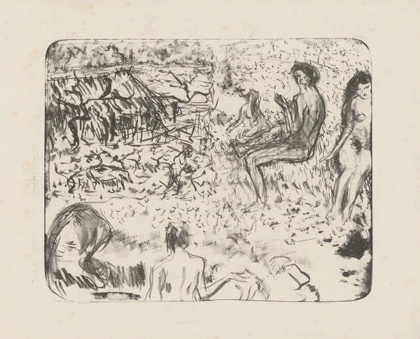 Paysage aux figures nues av Pierre Bonnard