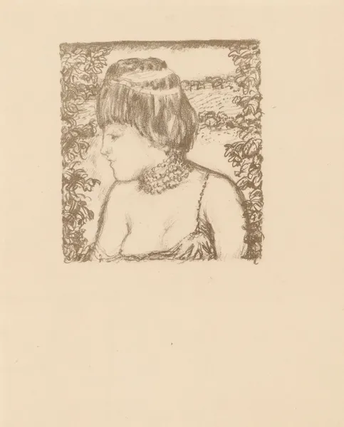 Personnage féminin en buste, variante pour Daphnis et Chloé av Pierre Bonnard