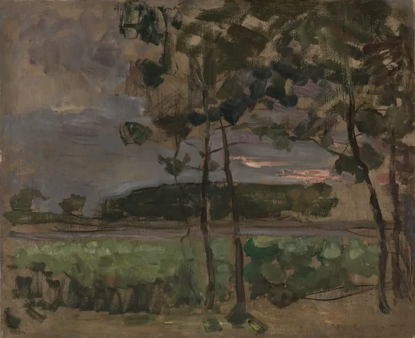 Field with Young Trees in the Foreground av Piet Mondrian