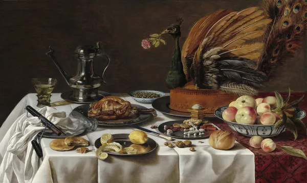 Still Life with Peacock Pie av Pieter Claesz