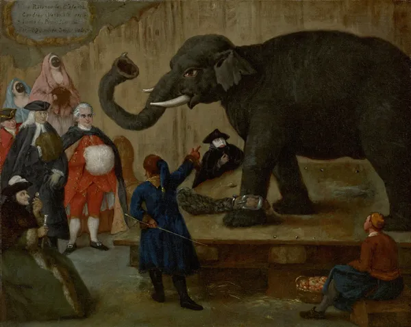 The Display of the Elephant av Pietro Longhi