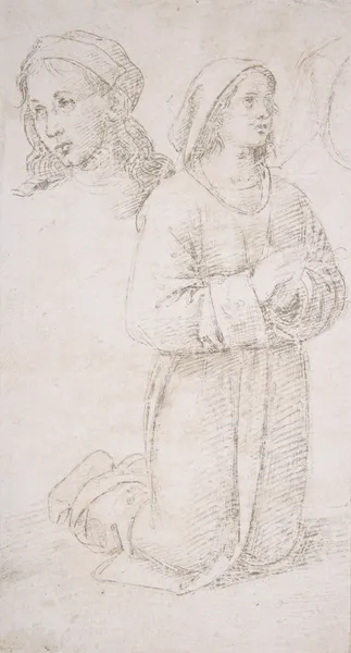 Study of a Kneeling Youth and of the Head of Another av Pietro Perugino