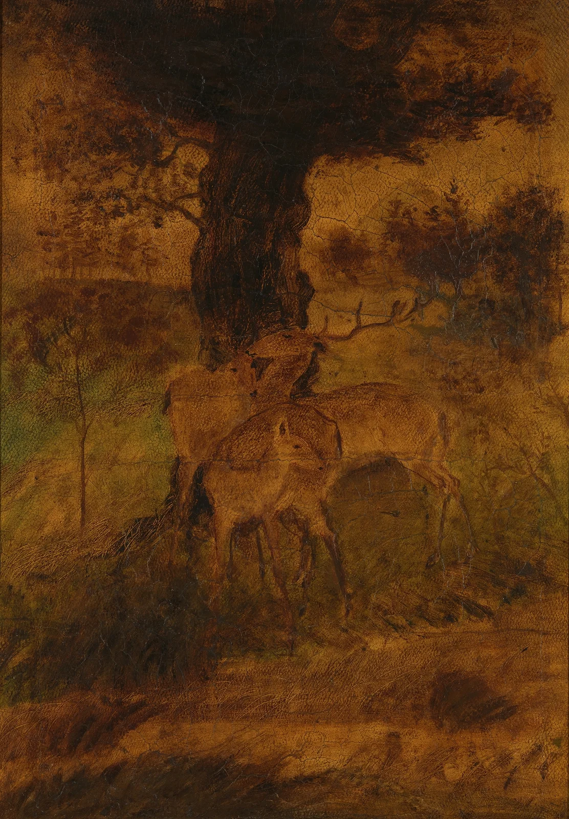 A Stag and Two Does av Albert Pinkham Ryder