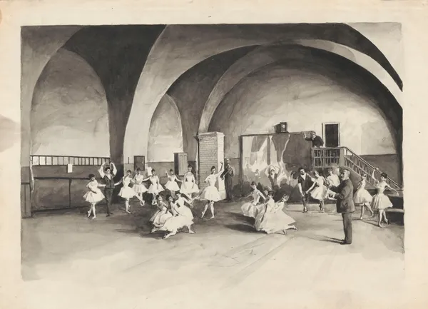 Ballet rehearsal room at the Grand Theatre av Władysław Podkowiński