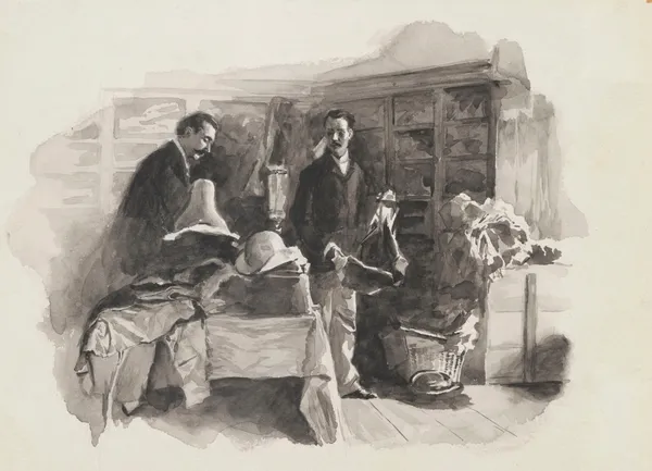 Changing room of the artists at the Grand Theatre av Władysław Podkowiński