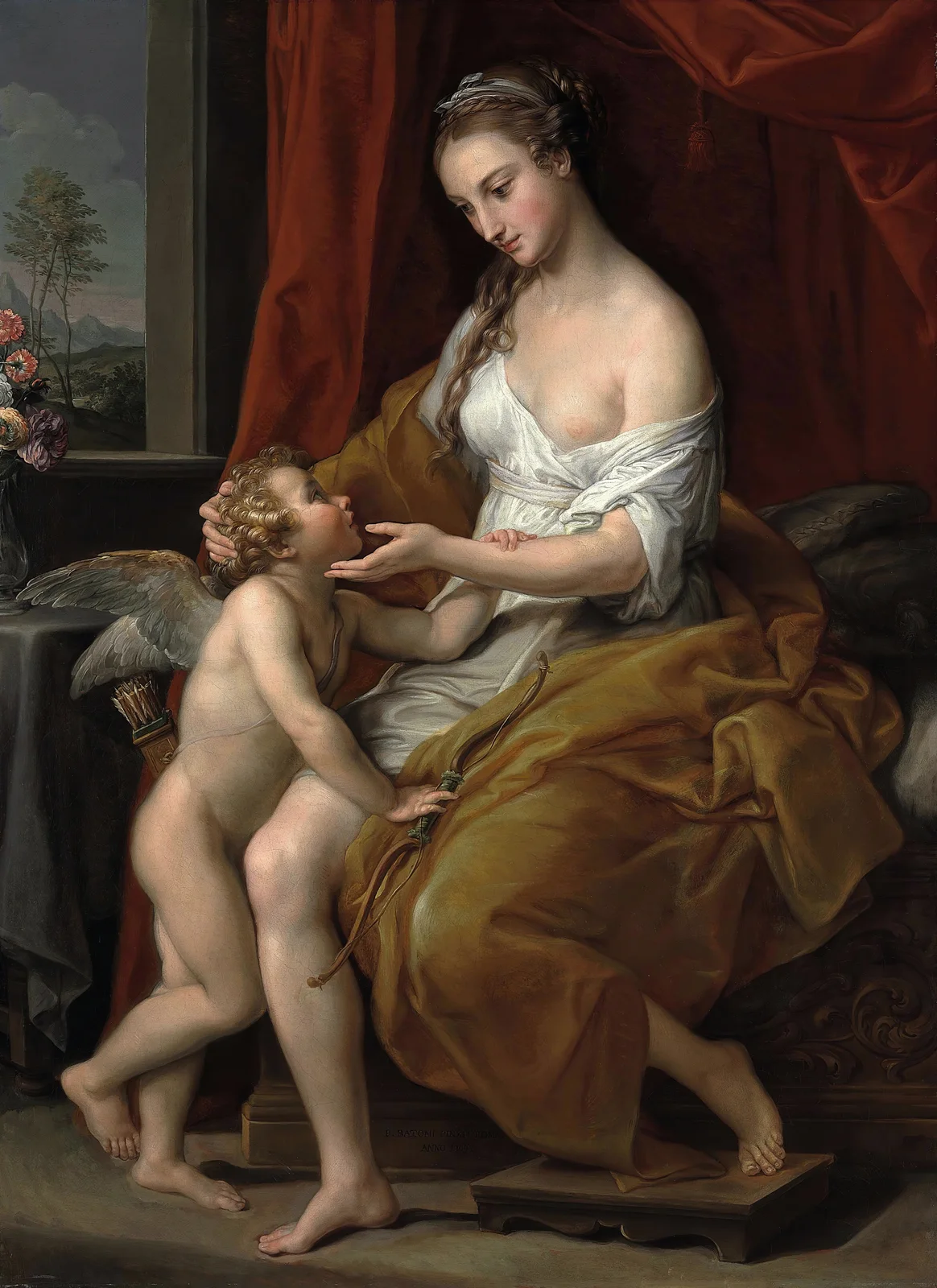 Venus Caressing Cupid av Pompeo Batoni