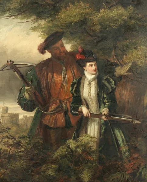 Henry the Eighth and Anne Boleyn deer-shooting in Windsor forest av William Powell Frith
