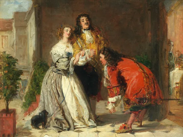 Scene from Le Bourgeois gentilhomme av William Powell Frith