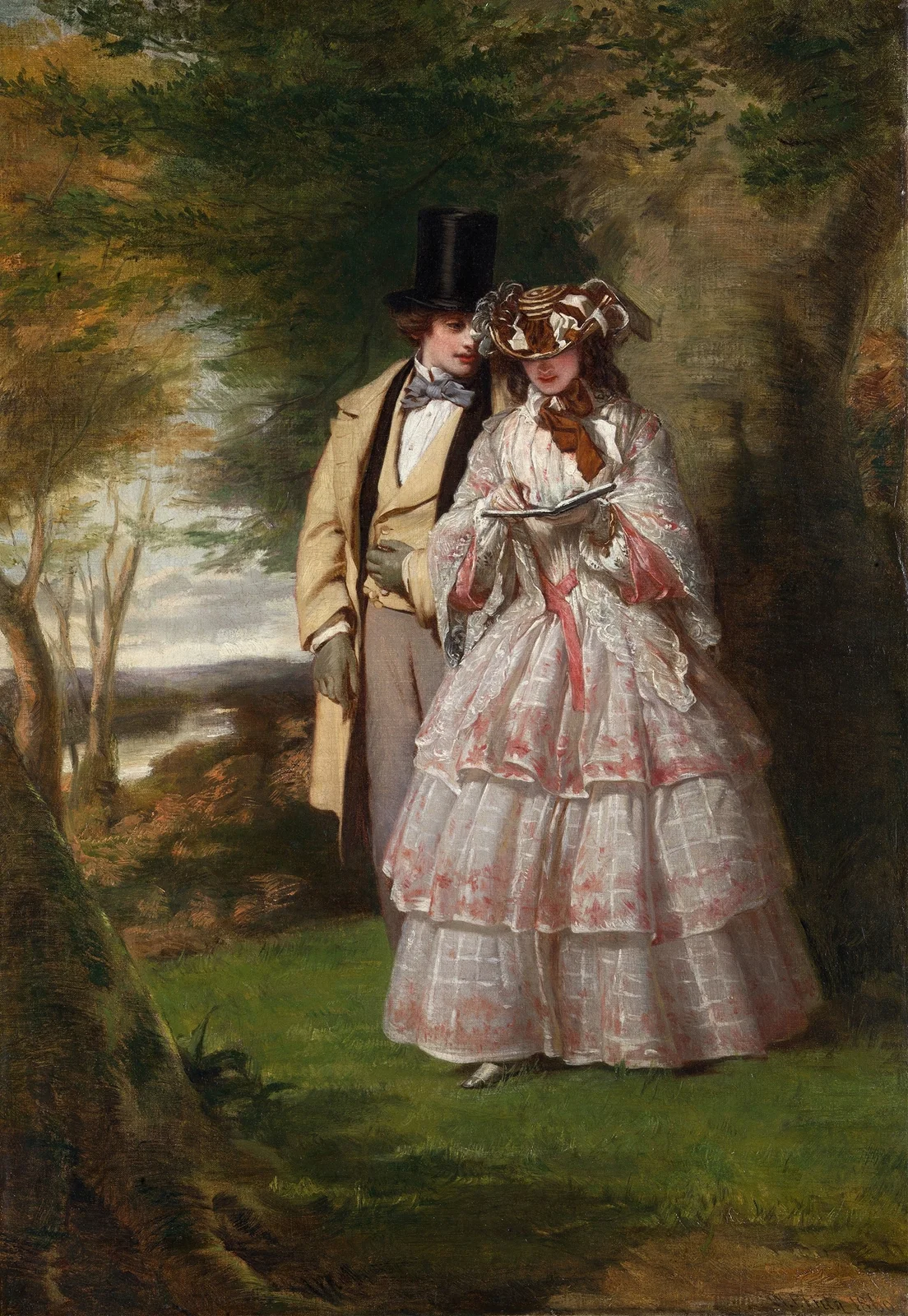 The Two Central Figures in Derby Day av William Powell Frith