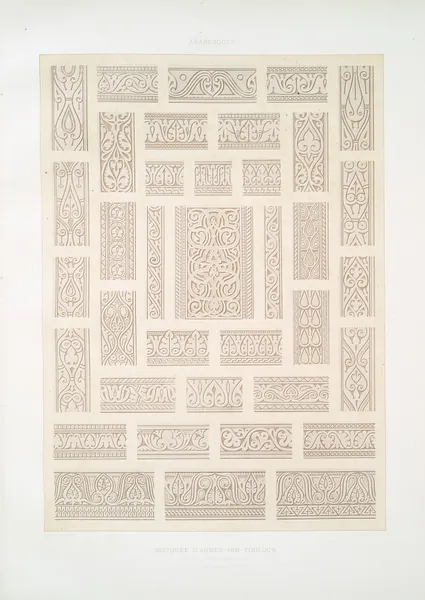 Arabesques; mosquée d’Ahmed-ibn-Touloun, détails d’ornementation (IXe. siècle) av Émile Prisse d'Avennes
