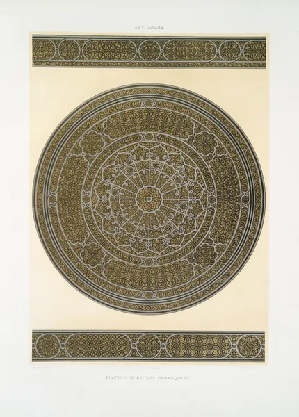 Arabesques; plateau en bronze damasquiné av Émile Prisse d'Avennes