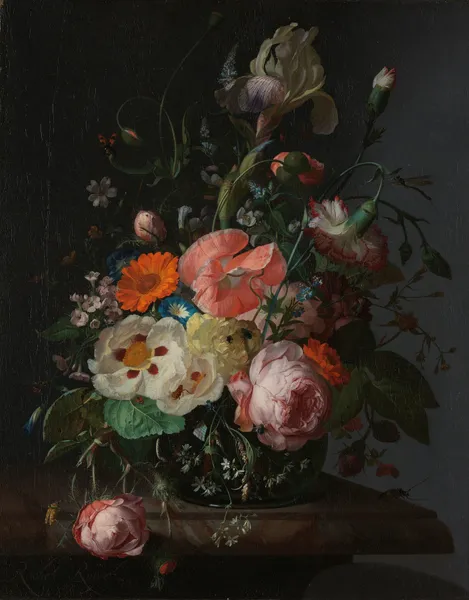 Still Life with Flowers on a Marble Tabletop av Rachel Ruysch