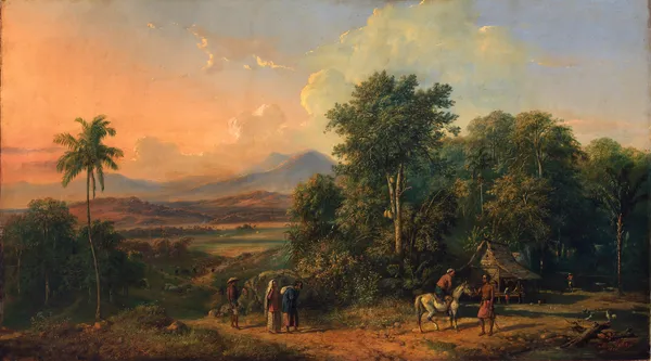 Forest And Native House av Raden Saleh