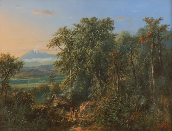 View of Merbabu and Merapi av Raden Saleh