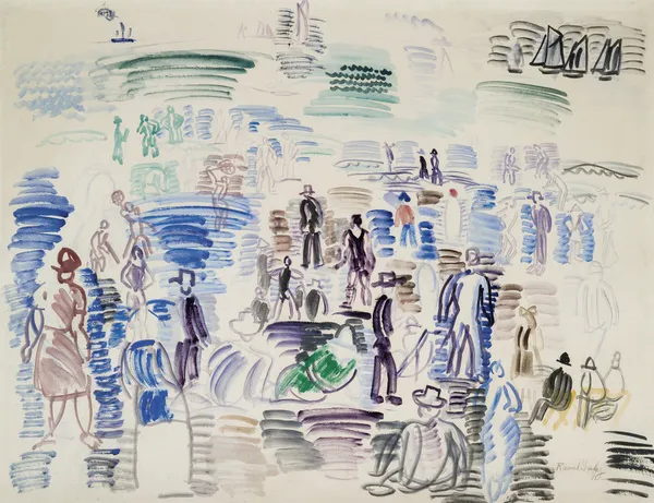 Personnages sur la plage av Raoul Dufy