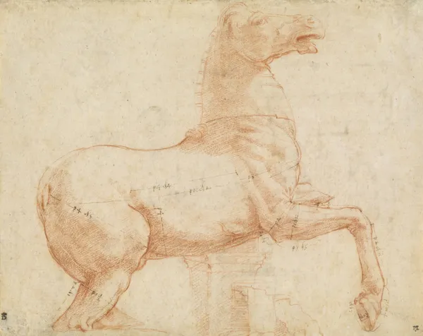A Marble Horse on the Quirinal Hill (recto) av Raphael