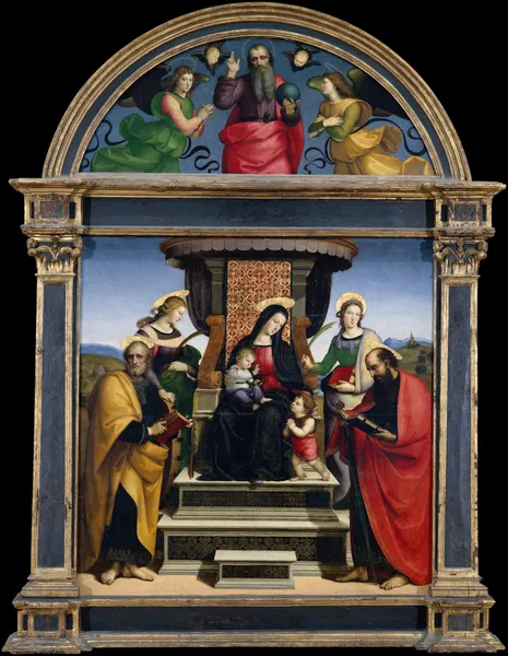Madonna and Child Enthroned with Saints av Raphael