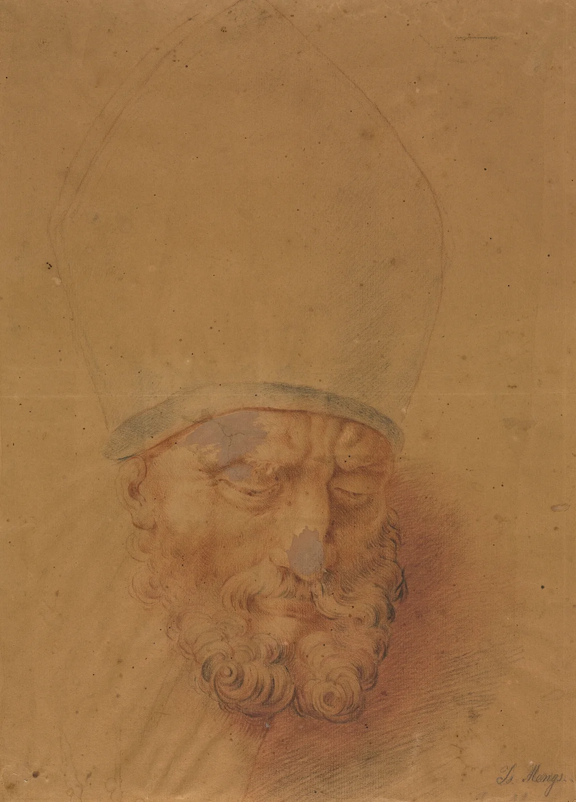 Head of a Bishop (third quarter 1700s) av Anton Raphael Mengs