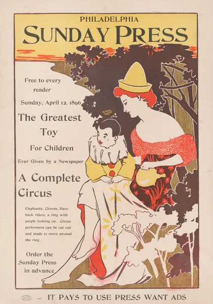 Free to every reader, Sunday, April 12th, 1896; the greatest toy for children ever given by a newspaper – a complete circus. av George Reiter Brill