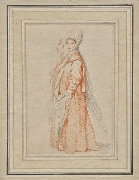 Two Veiled Young Women, probably Lilla Amnani and her sister av Richard Cosway