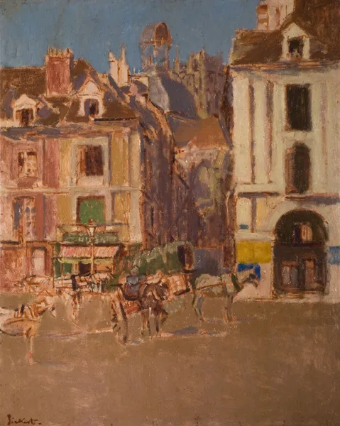 La Rue Notre Dame And The Quai Duquesne av Walter Richard Sickert