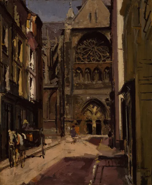 La Rue Pecquet, Dieppe, France av Walter Richard Sickert