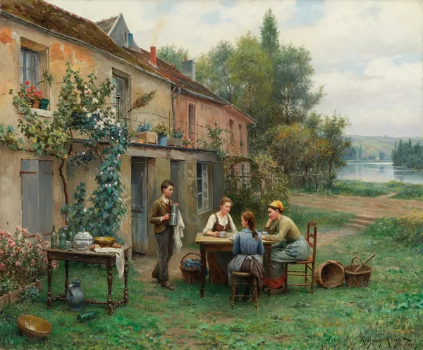 Coffee In The Garden av Daniel Ridgway Knight