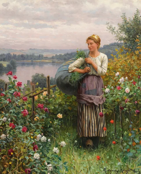 The Rose Garden av Daniel Ridgway Knight