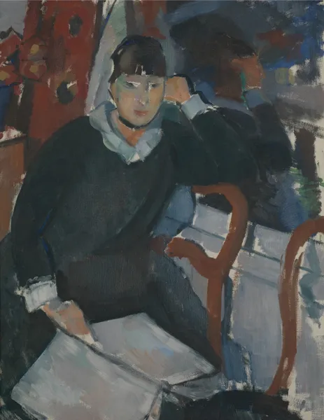 Seated Woman at the Window or Portrait of Nel Deurinckx, the Artist’s Wife av Rik Wouters