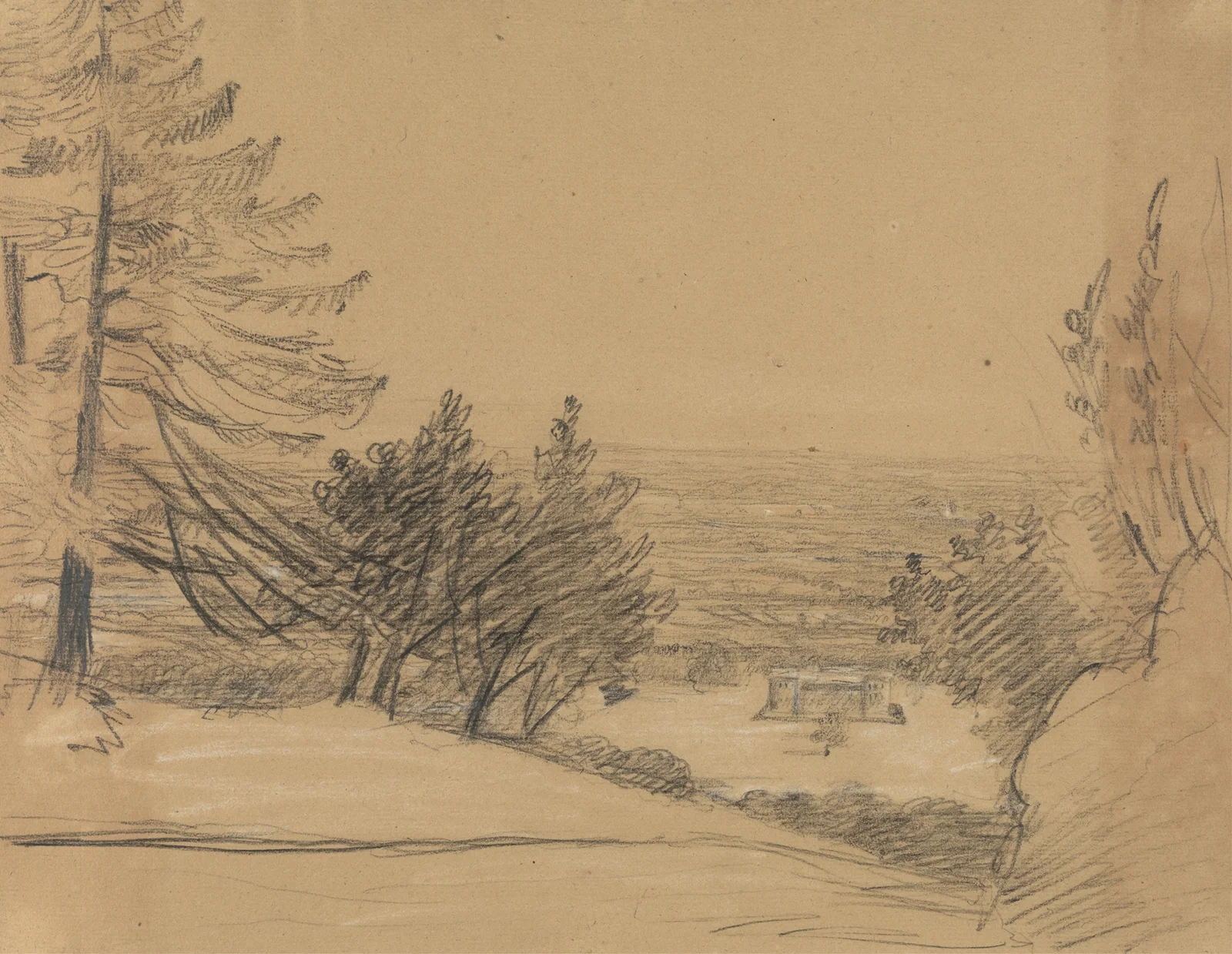 Landscape with Castle av Benjamin Robert Haydon