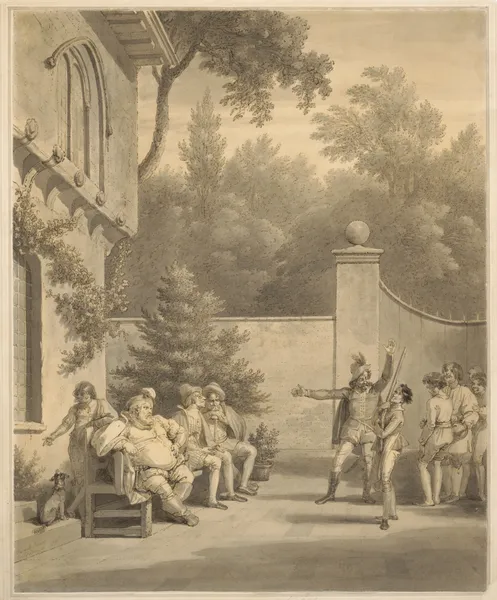 King Henry IV, pt. 2, III, 2, Falstaff selecting his troops av Robert Smirke