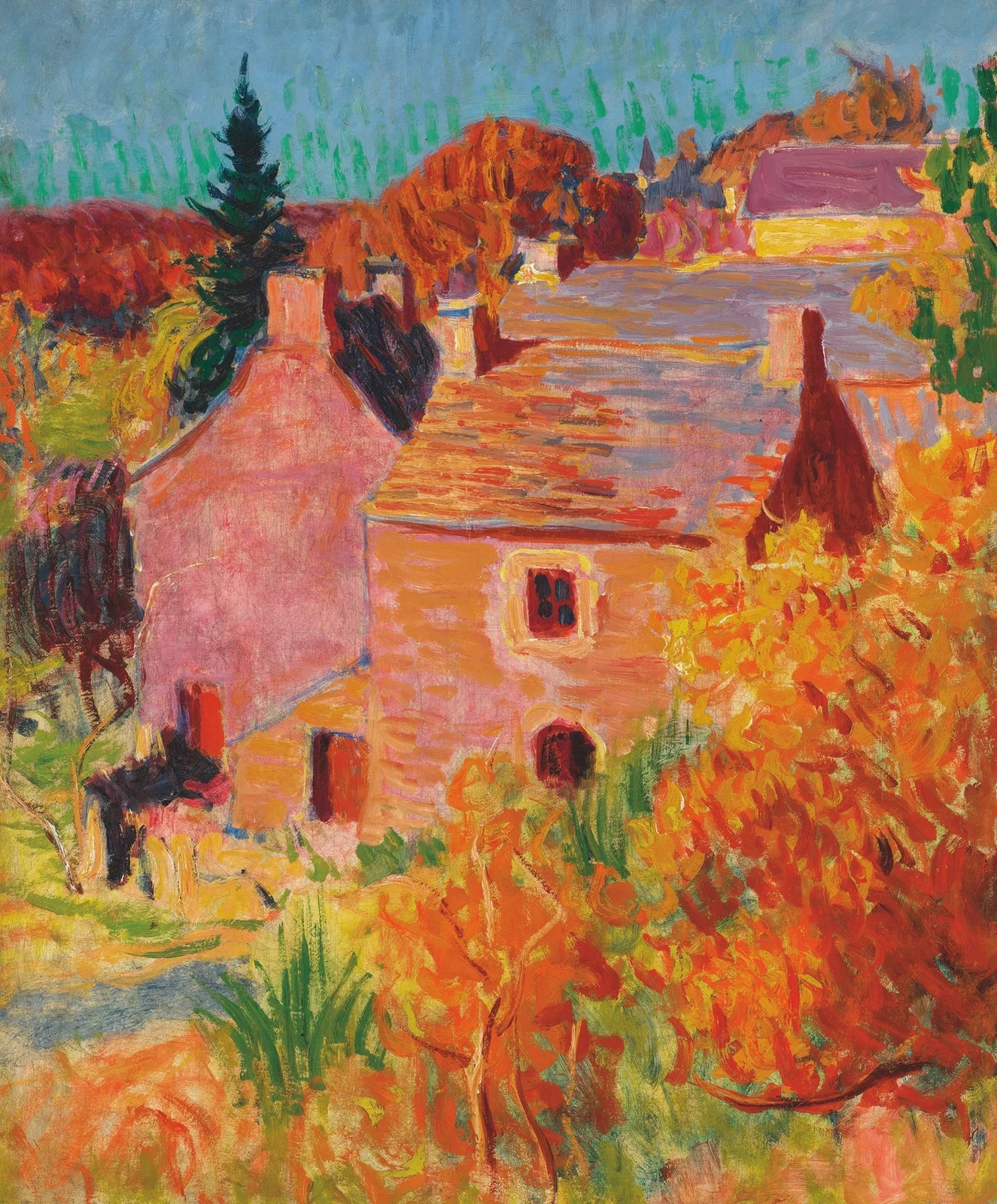 Maisons Rouges à Pont-Aven av Roderic O'Conor