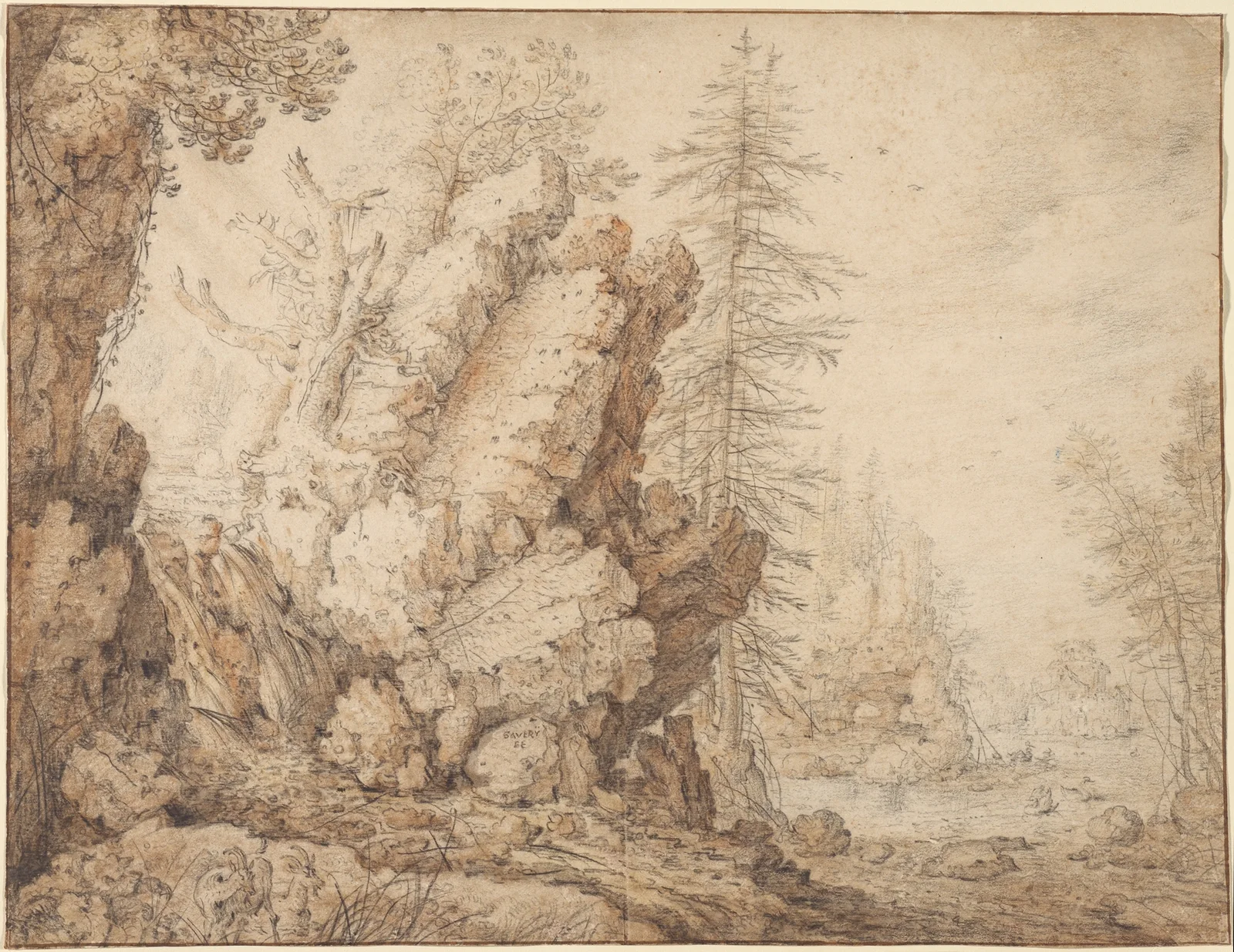 Landscape with Waterfall av Roelant Savery