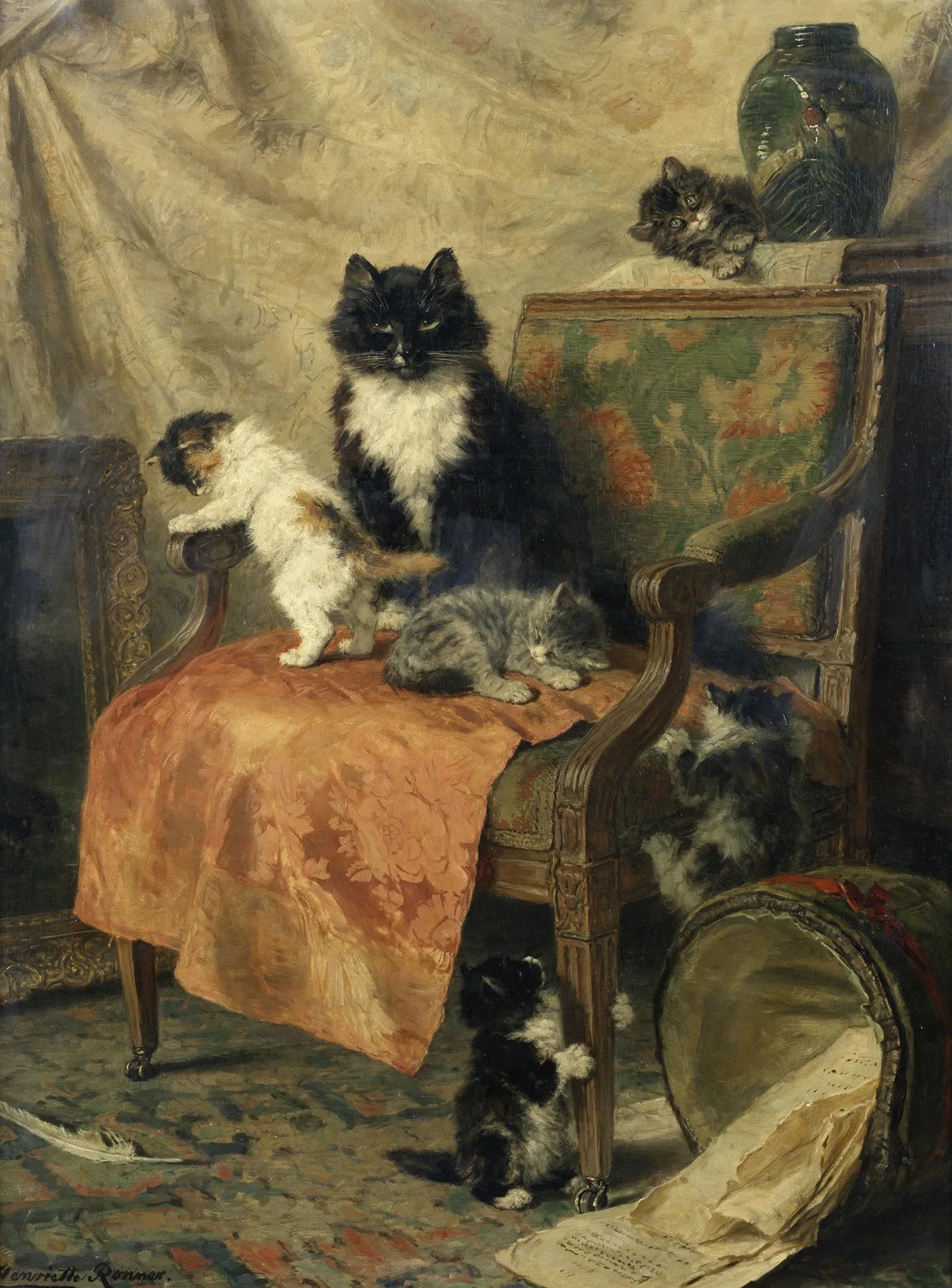 Kittens At Play av Henriëtte Ronner-Knip