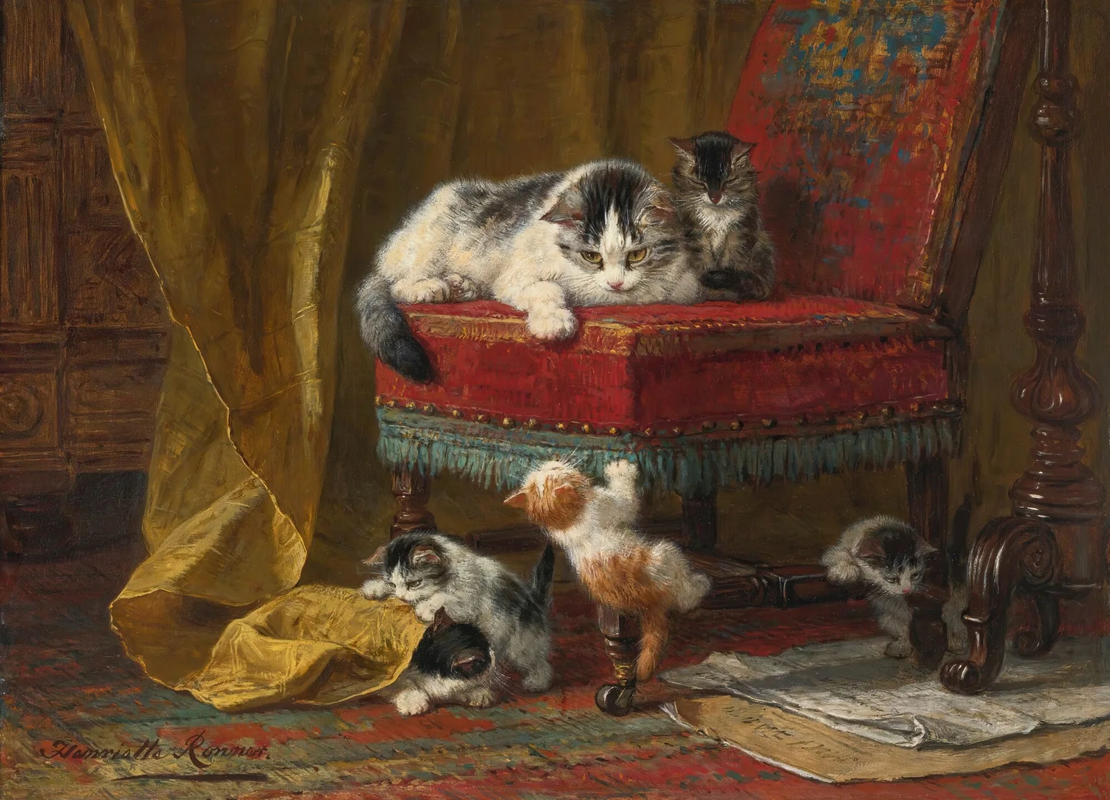 Mother’s Pride av Henriëtte Ronner-Knip