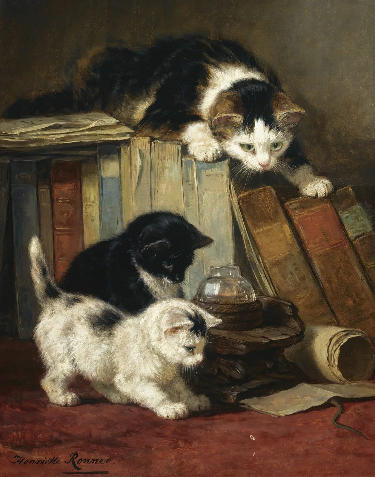 Watching the prey av Henriëtte Ronner-Knip