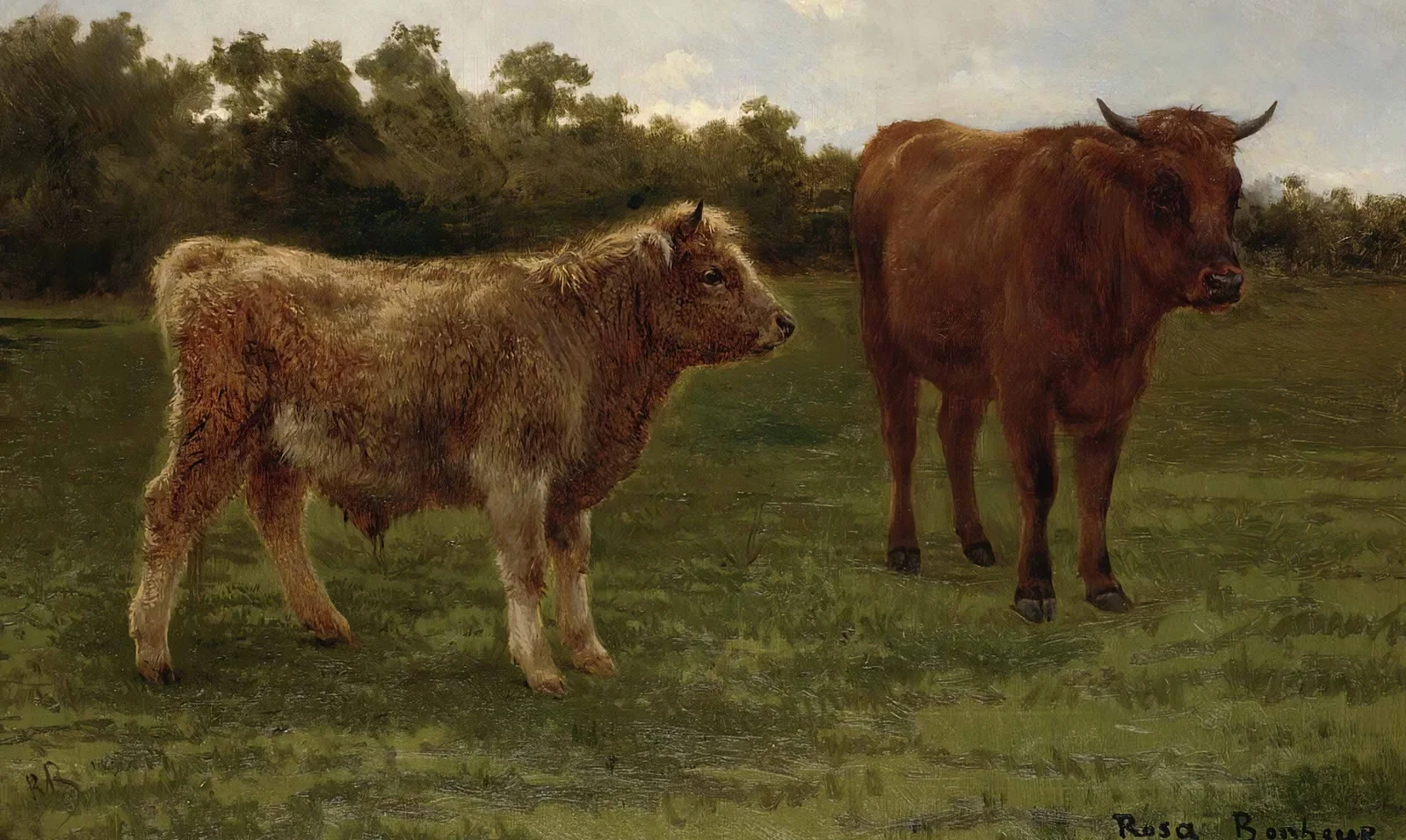 Two Cows Grazing av Rosa Bonheur