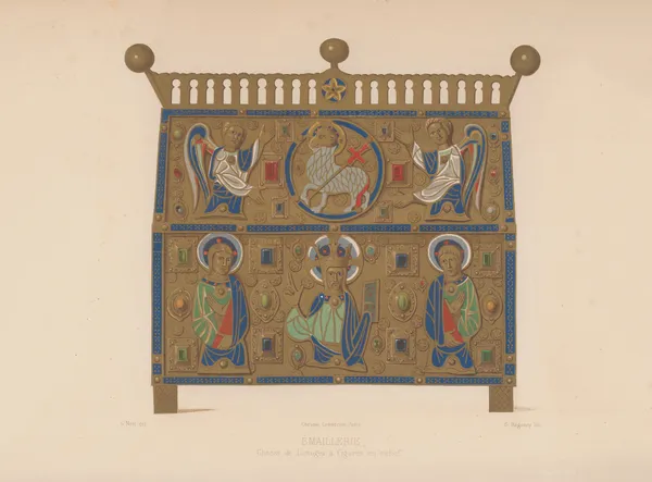 Chasse de Limoges à figures en relief av Joseph Rose Lemercier