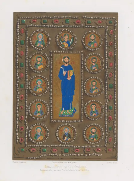 Couverture d’un livre grec manuscrit de la bibliothèque de St. Marc. av Joseph Rose Lemercier