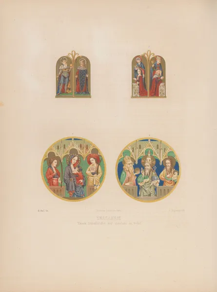 Emaux translucides sur ciselure en relief av Joseph Rose Lemercier
