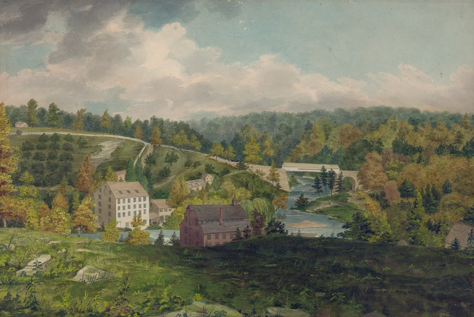 Mill on the Brandywine, Delaware av John Rubens Smith