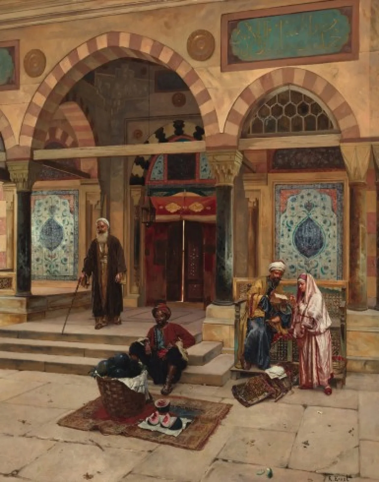 Outside The Mosque av Rudolf Ernst
