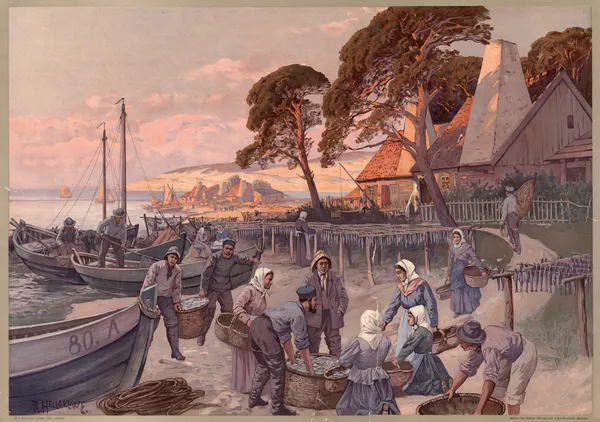 Deutsches Land – Fishing camp on the Baltic Sea av Rudolf Hellgrewe