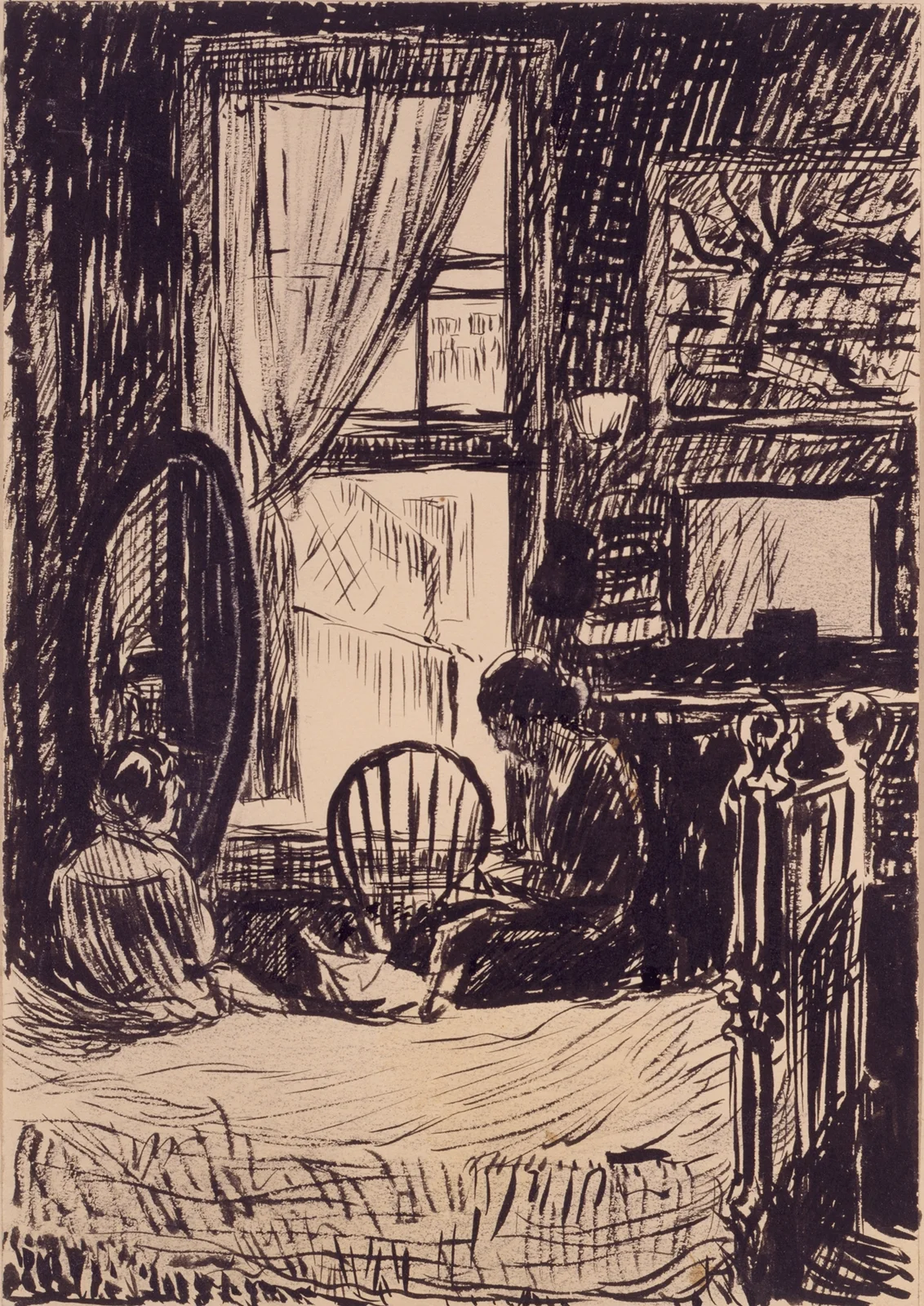 Figures before Window av Henry Lyman Saÿen